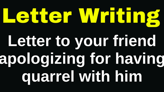 A letter of apology to a friend